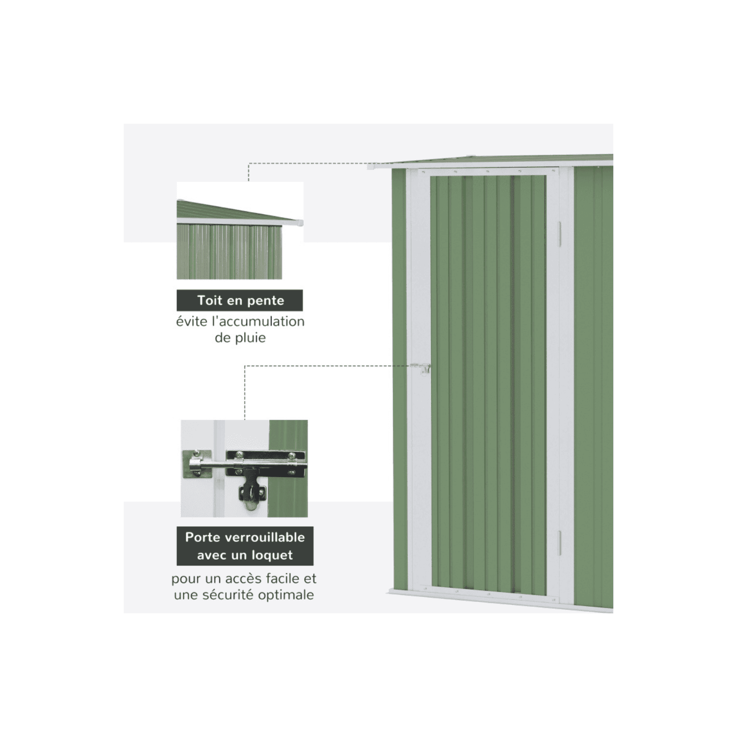 Abri de Jardin 1,2 m² – Cabanon Compact avec Porte Verrouillable - Miniature 3