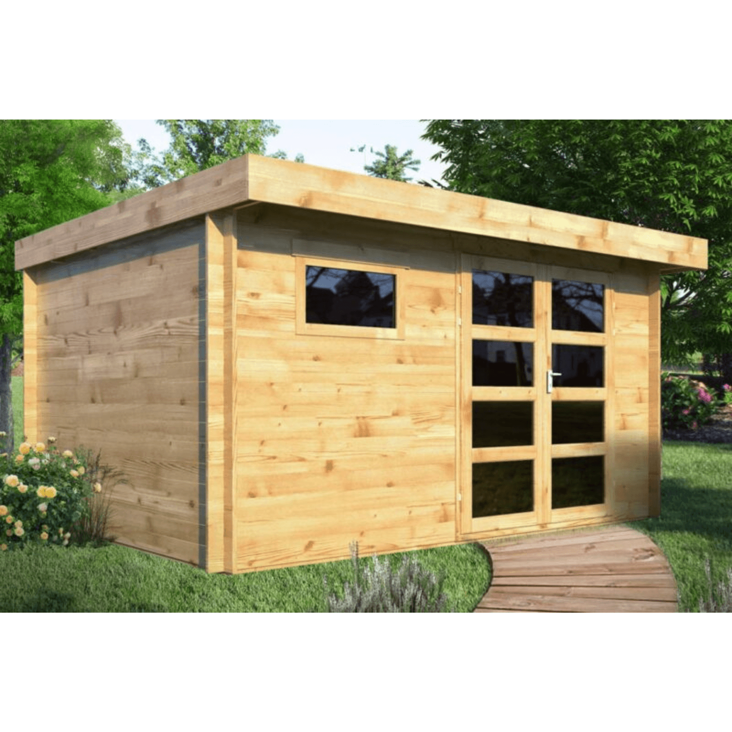Abri de Jardin Bois moderne – 13 m2 – Qualité Supérieur – Prix usine – DESTOCKAGE