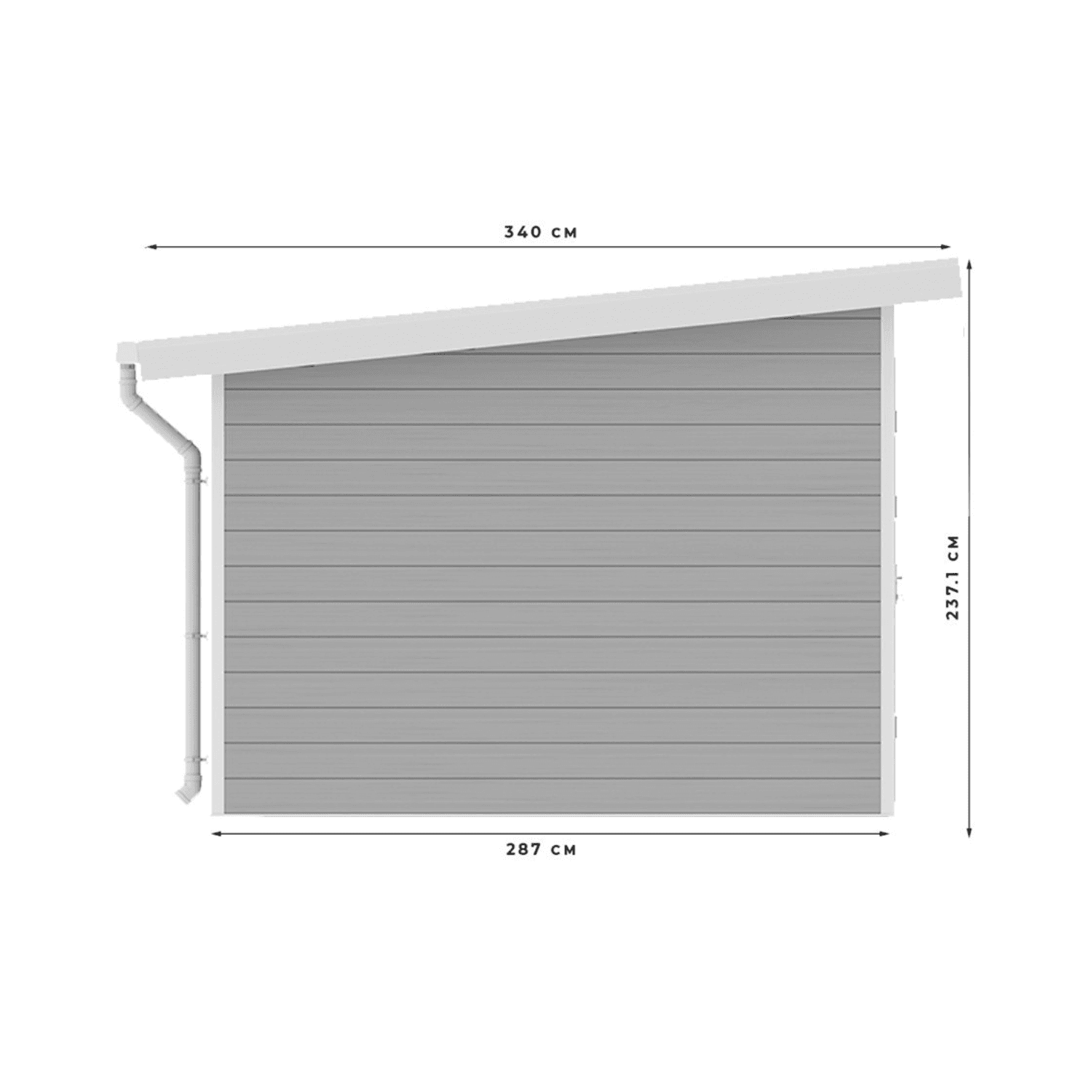 Abri de jardin composite SINTRA – 9 m2 gris clair – Prix usine – DESTOCKAGE - Miniature 3
