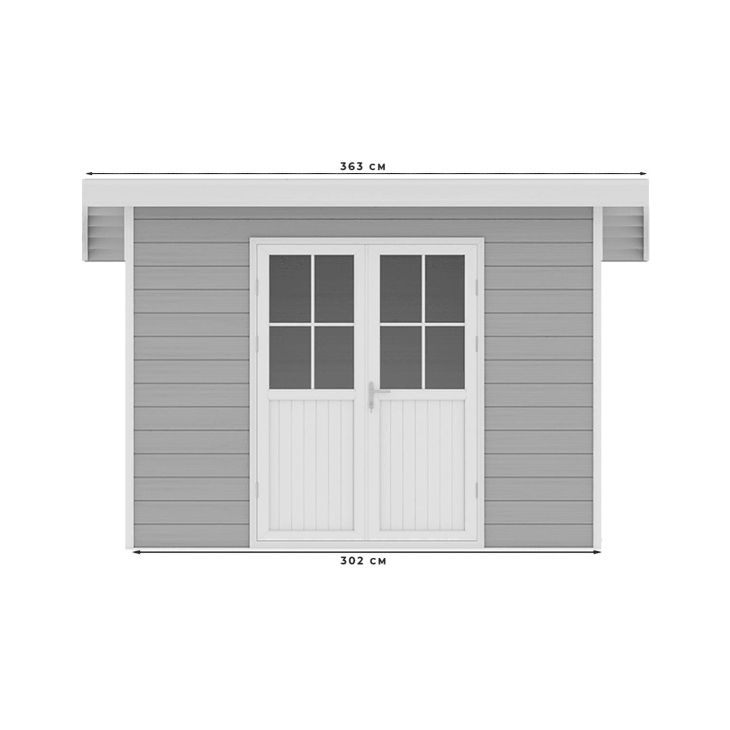 Abri de jardin composite SINTRA – 9 m2 gris clair – Prix usine – DESTOCKAGE - Miniature 4