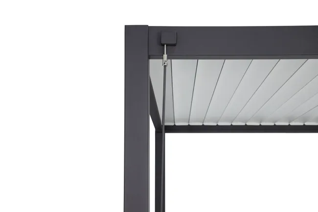 Pergola bioclimatique autoportante Prima, aluminium gris anthracite 12m² - Miniature 2