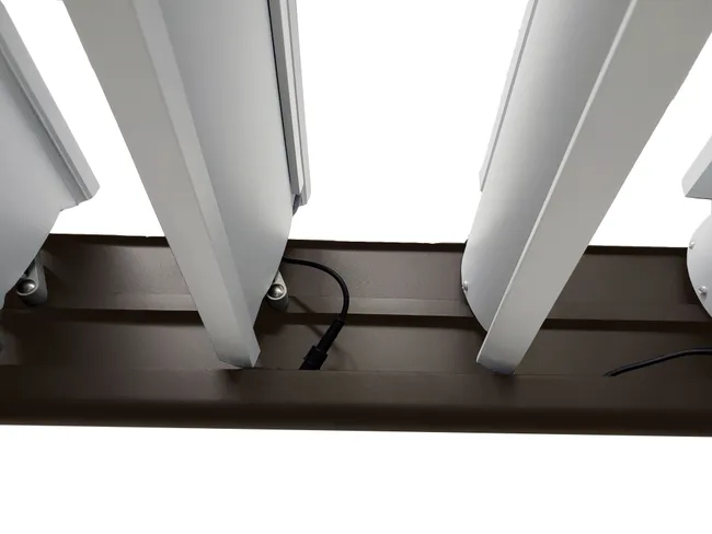 Pergola bioclimatique en aluminium Menea 4x3 motorisée grise - Miniature 3