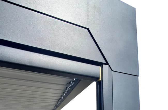 Pergola bioclimatique en aluminium Menea 4x3 motorisée grise - Miniature 4