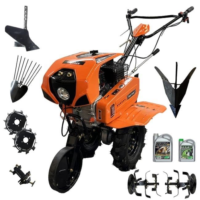 Motoculteur thermique professionnel 212 cc - 7 CV ZEUS FORCE avec full kit et butoir